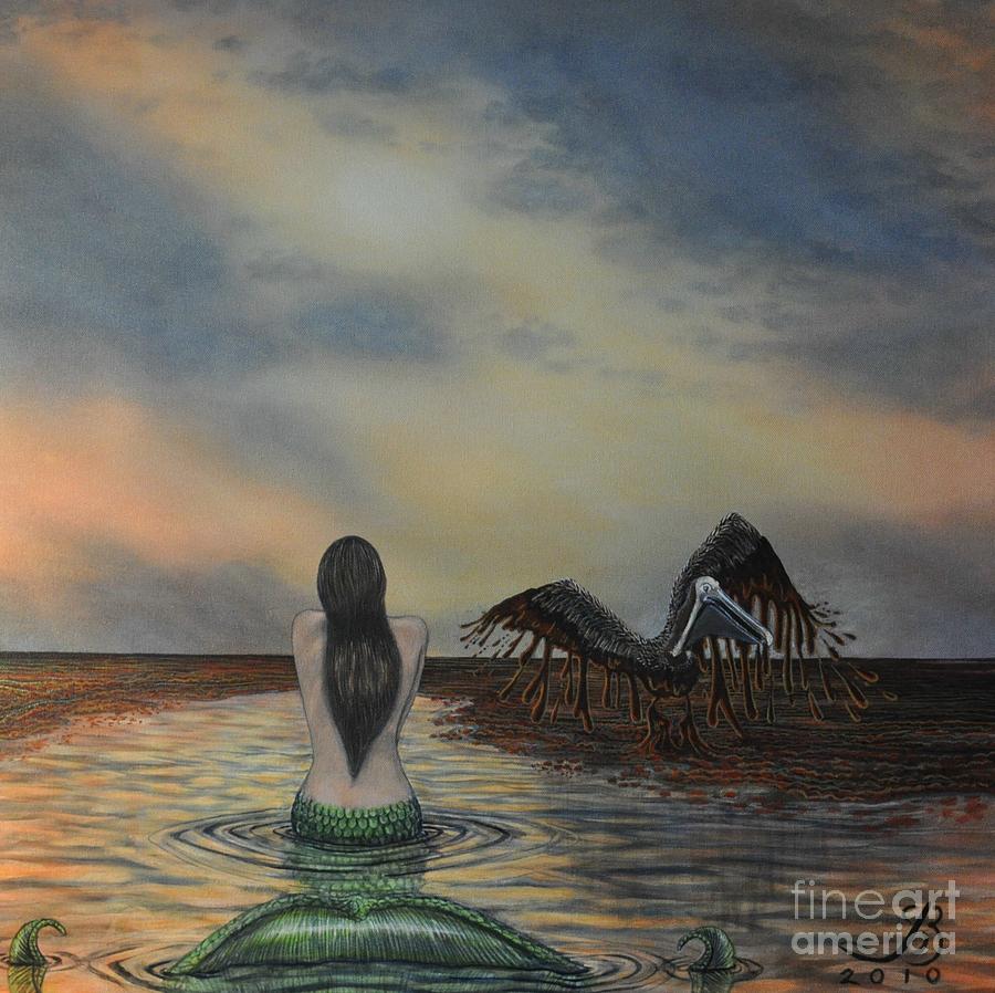 900x898 Thanks Bee Pee Painting By J Barth - Oil Spill Painting