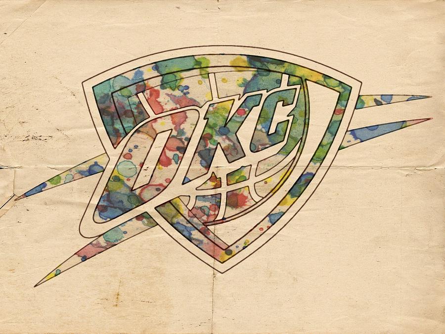 900x675 Okc Thunder Logo Art Painting By Florian Rodarte - Okc Thunder Painting