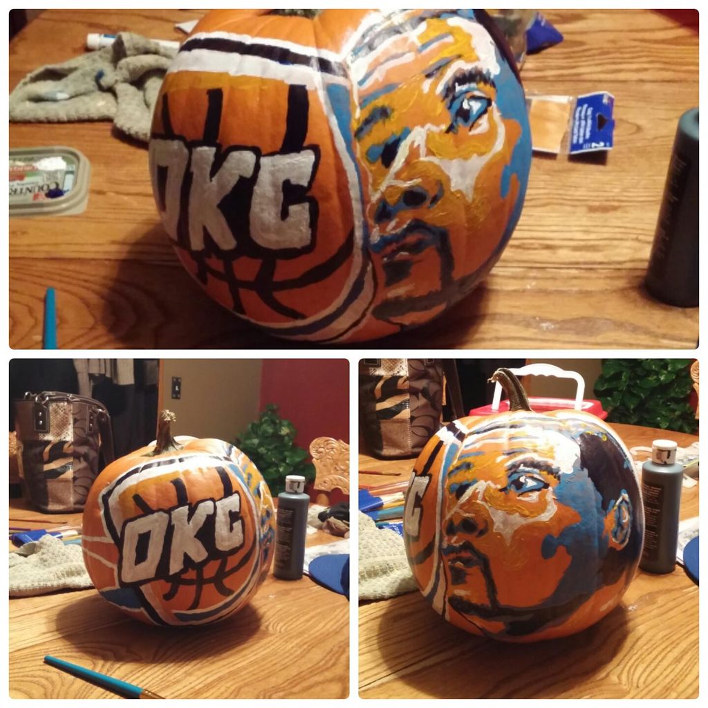 1024x1024 Okc Thunder Pumpkin Painting - Okc Thunder Painting
