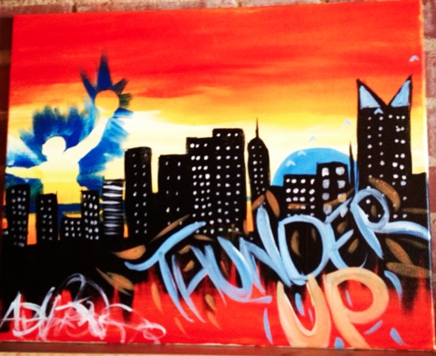 479x392 Paint N' Cheers - Okc Thunder Painting
