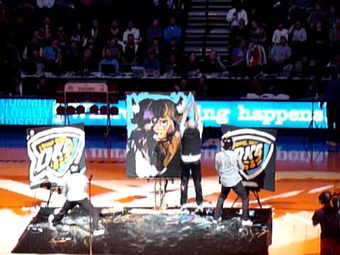 480x360 Rumble Okc Thunder Half Time Show - Okc Thunder Painting