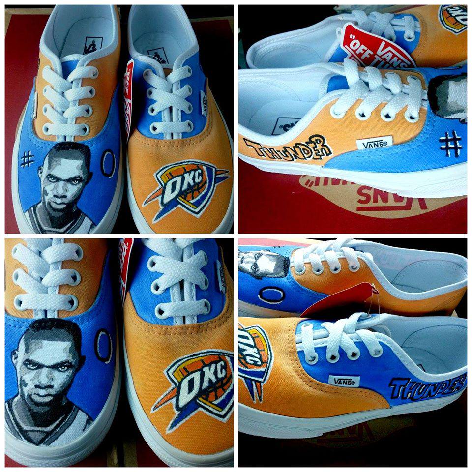960x960 Thunder Nation On Twitter Check Out These Fresh Custom Painted - Okc Thunder Painting