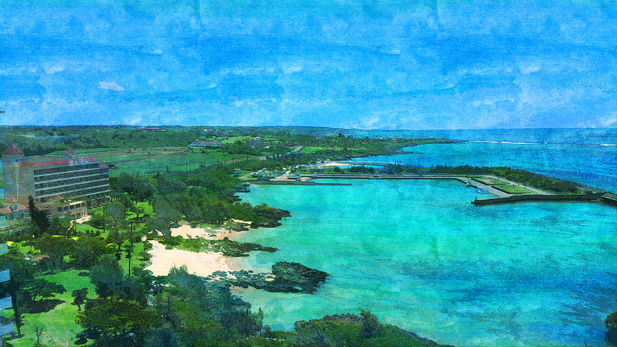 900x506 Okinawa Japan Asia Vacation Water Digital Art By Pixbreak Art - Okinawa Painting