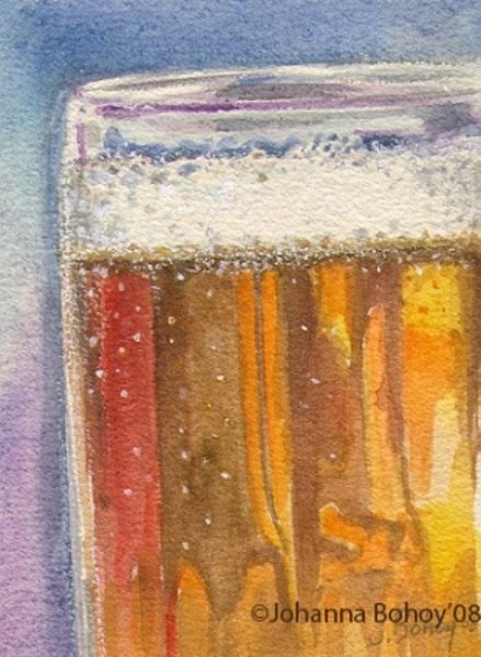 439x600 Oktoberfest Mug Of Beer Watercolor Painting, Stein, Beer Glass - Oktoberfest Painting