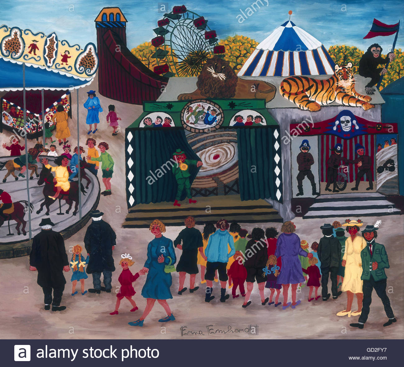 1300x1181 Fine Arts, Emhardt, Erna ( 1916), Painting, The Oktoberfest - Oktoberfest Painting