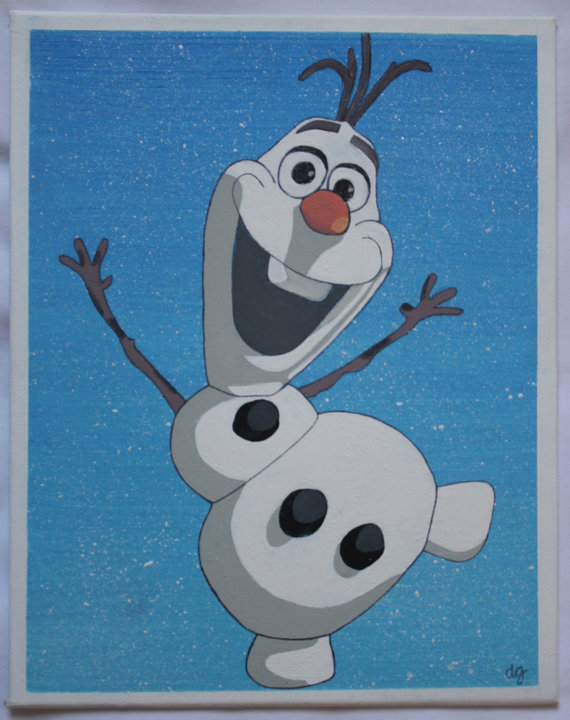570x720 Items Similar To Olaf (Frozen) Acrylic Painting On Etsy - Olaf Painting