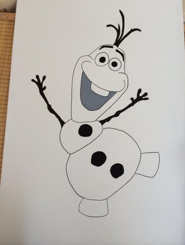 599x792 Lexie On Twitter Paintingdrawing A Noseless Olaf For Bixi'S - Olaf Painting