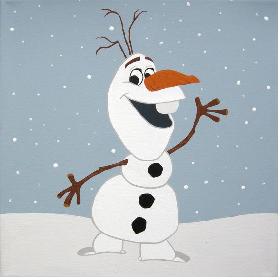 570x567 Original Artwork Olaf Acrylic Painting 12x12 By Janelleanakotta - Olaf Painting