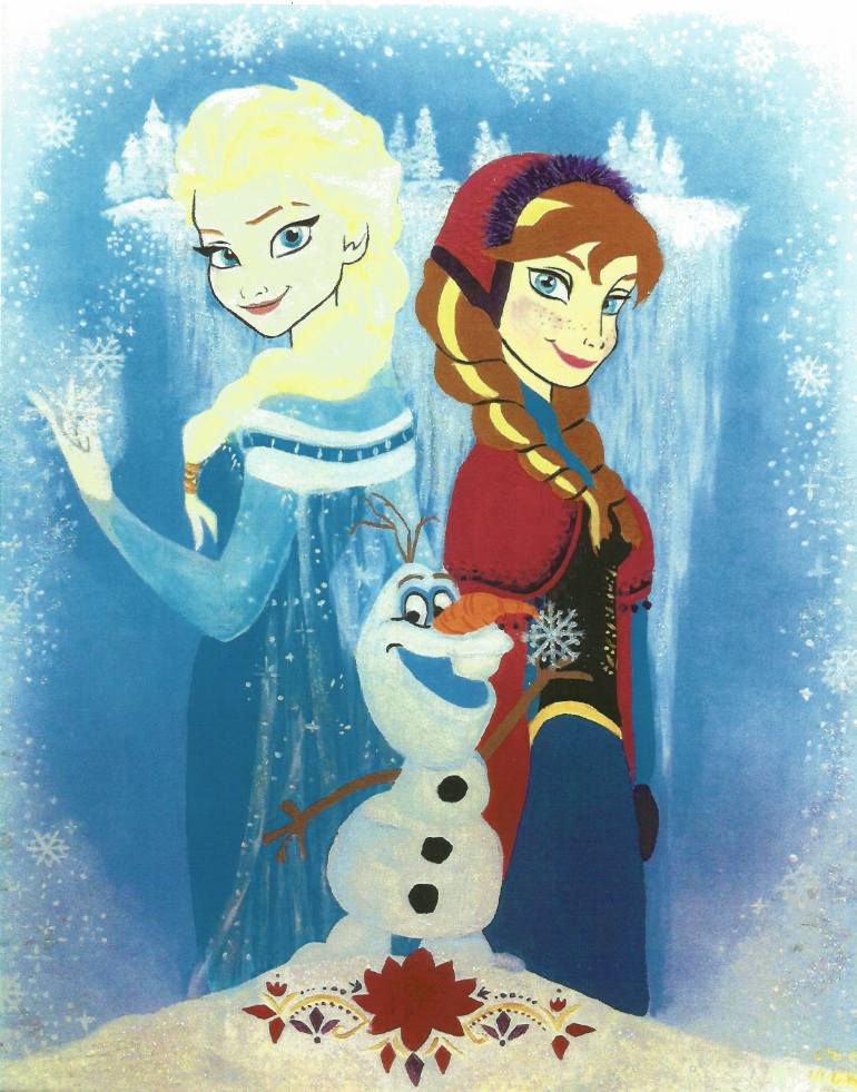 770x981 Saatchi Art Anna, Elsa And Olaf - Olaf Painting