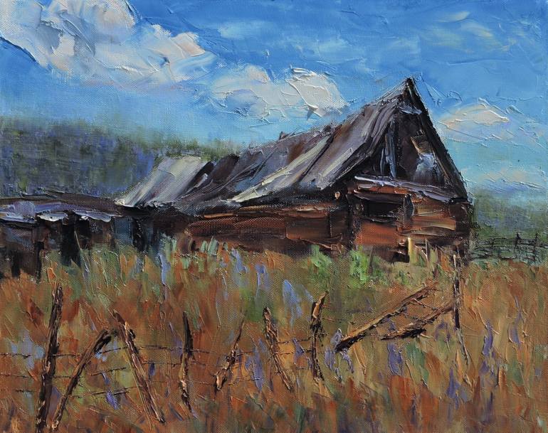 770x609 Saatchi Art The Old Barn Painting By Linda Mooney - Old Barn Painting