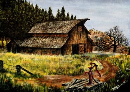 450x320 Barn Painting With Acrylics Acrylic Painting Pictures - Old Barn Painting