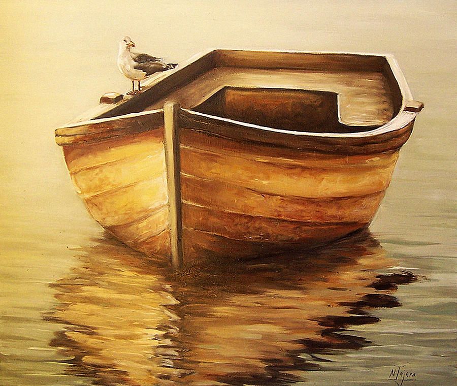 900x760 Old Boat Painting - Old Boat Painting