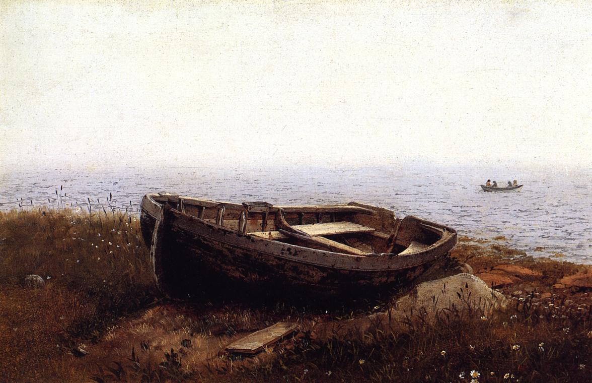 1176x760 The Old Boat 1850 Painting Frederic Edwin Church Oil Paintings - Old Boat Painting