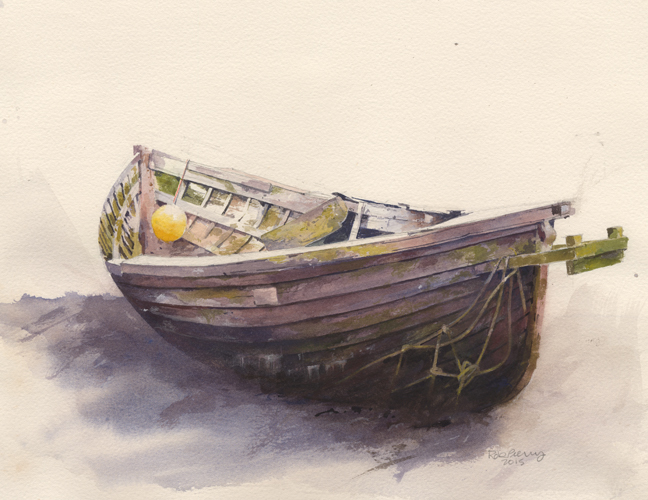648x500 The Old Boat, An Original Watercolour Painting Paintings By - Old Boat Painting