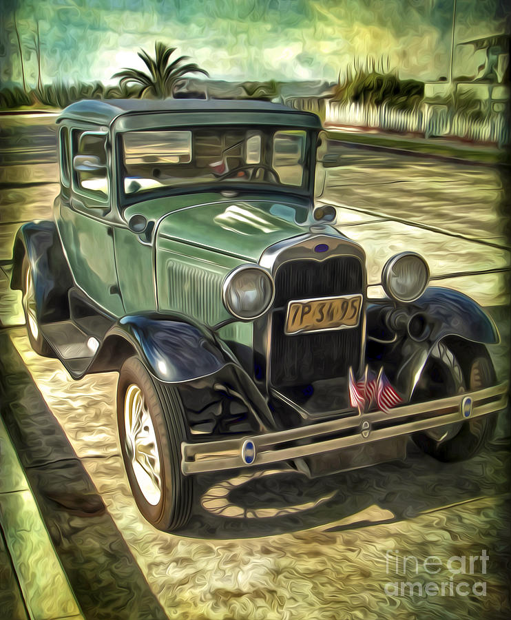 742x900 Old Car Painting By Gregory Dyer - Old Car Painting