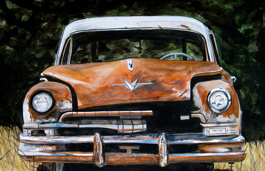 900x582 Old Car Painting By Tabitha Marshall - Old Car Painting