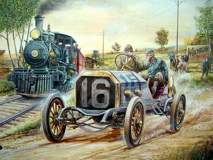 700x525 Vintage Cars - Old Car Painting