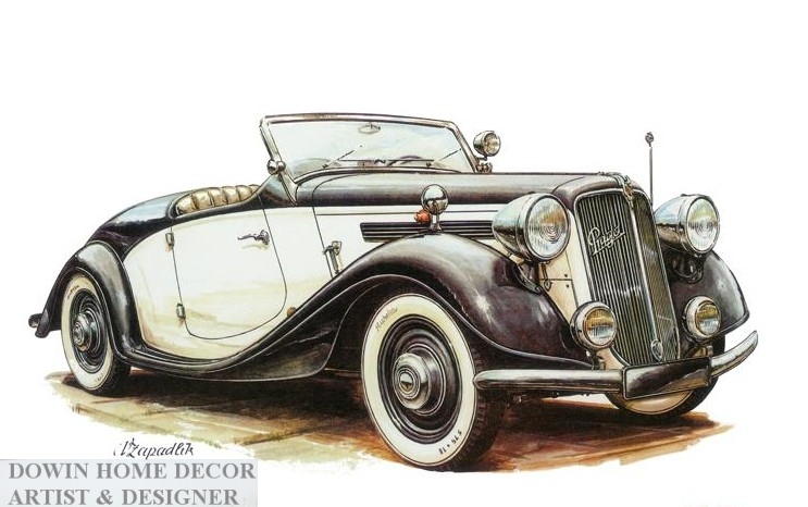743x466 Wholesale Famous Vintage Old Car Painting Wall Art Living Room - Old Car Painting