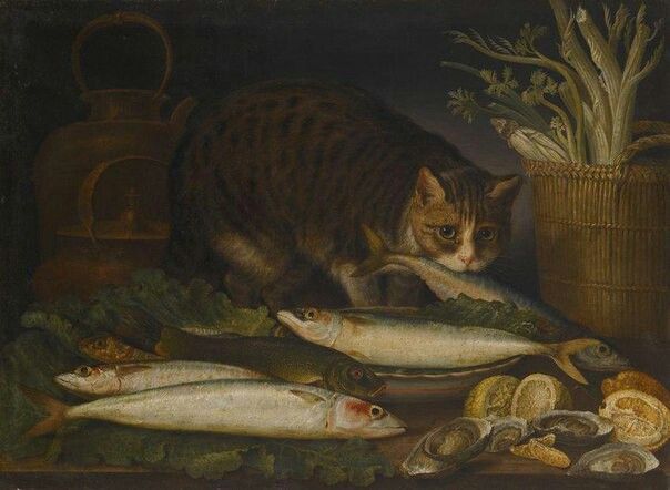 604x442 Giovanni Rivalta Cats In Art - Old Cat Painting