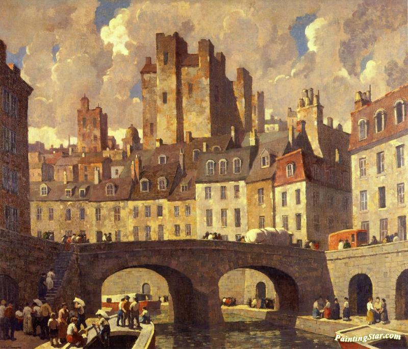 800x684 The Old City Artwork By Robert Spencer Oil Painting Amp Art Prints - Old City Painting