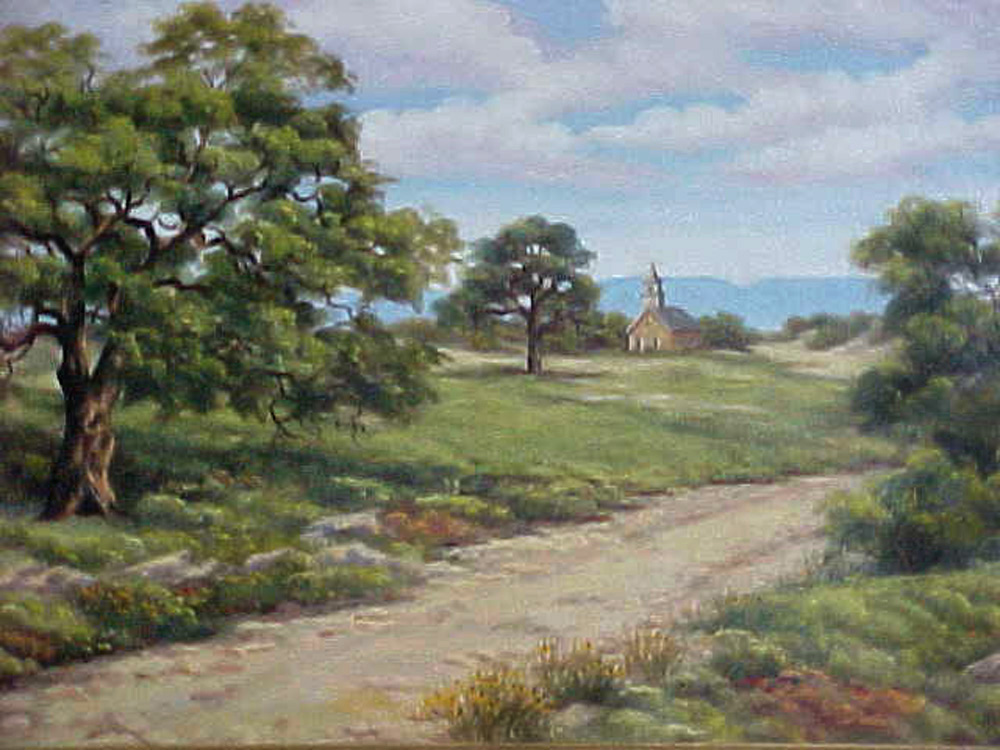 1000x750 Country Church - Old Country Church Painting