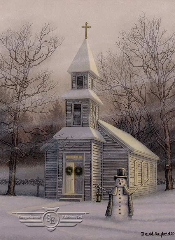 600x824 The Church Keeper - Old Country Church Painting