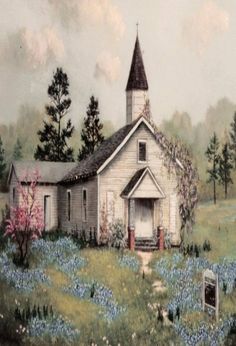 236x346 Country Church Painting Church Paintings Churches - Old Country Church Painting