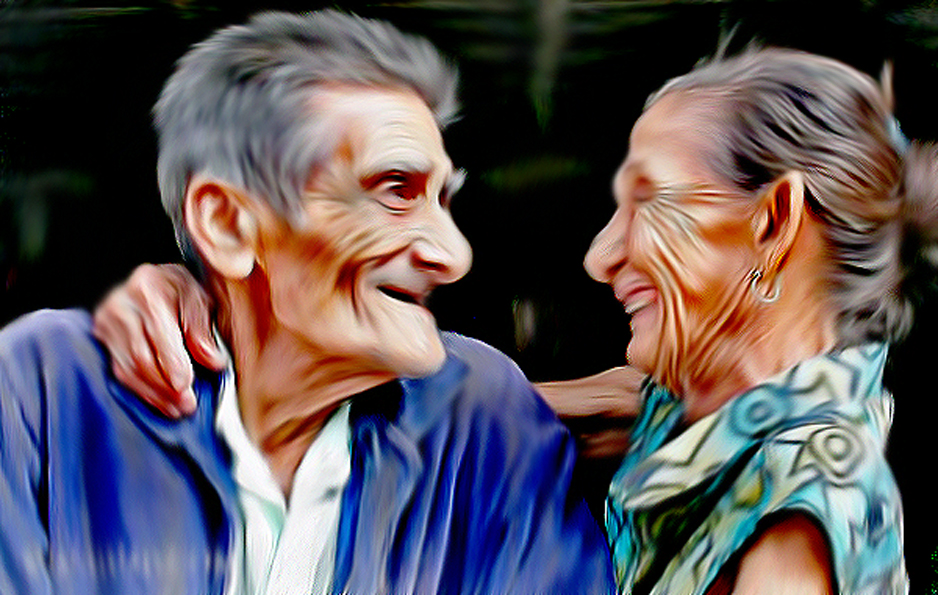 938x595 Old Couple Sudge Painting By Sartauzumaki - Old Couple Painting