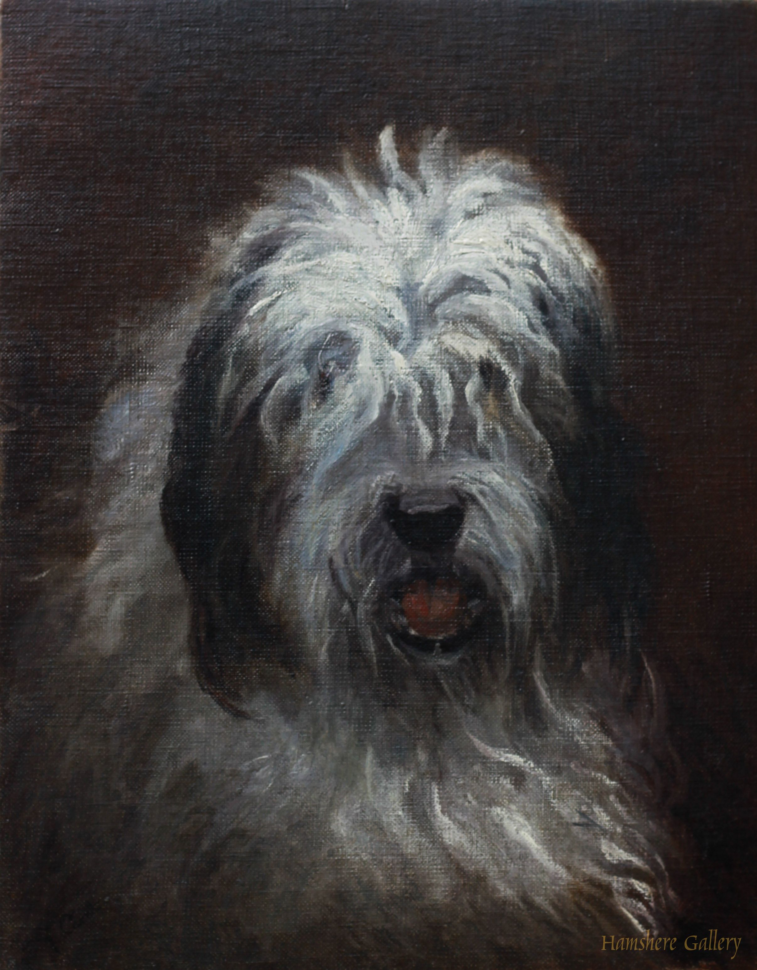 2412x3093 Oil Painting Old English Sheepdogs Full Size Oil On Canvas - Old English Sheepdog Painting