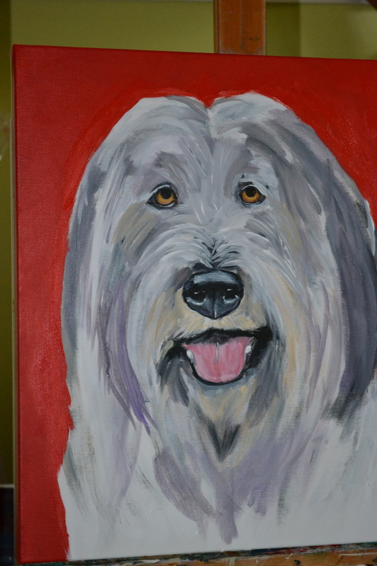 533x800 Old English Sheepdog Portrait - Old English Sheepdog Painting
