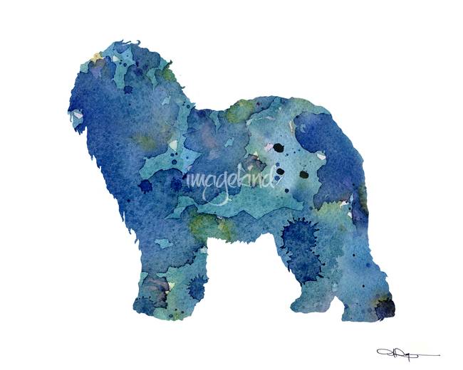 650x520 Stunning Old English Sheepdog Painting Artwork For Sale On Fine - Old English Sheepdog Painting