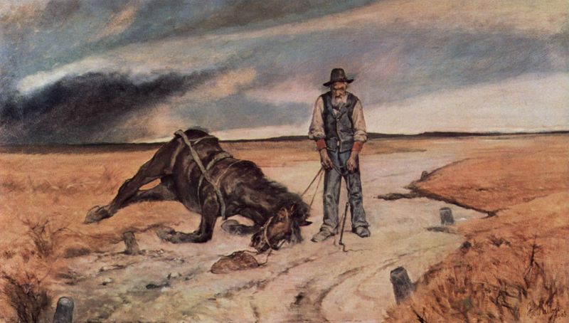 800x454 Old Farmer With Broken Down Horse - Old Farmer And Wife Painting
