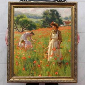 300x300 Old Master Art Antique Oil Painting Village Farmer Work On Canvas - Old Farmer And Wife Painting