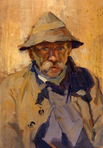 351x500 Excellent Oil Painting Impressionism Old Man Farmer Portrait - Old Farmer Painting