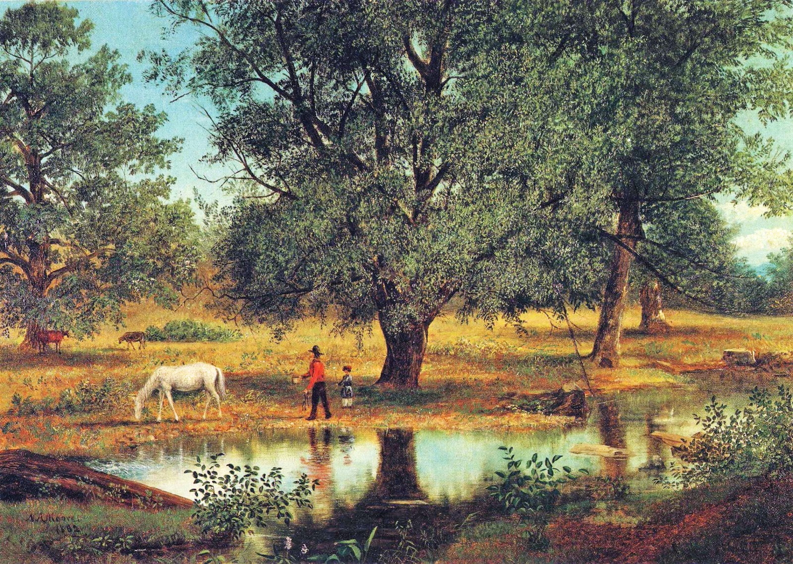 1600x1137 19c American Women Paintings Of Life On The Farm - Old Farmer Painting