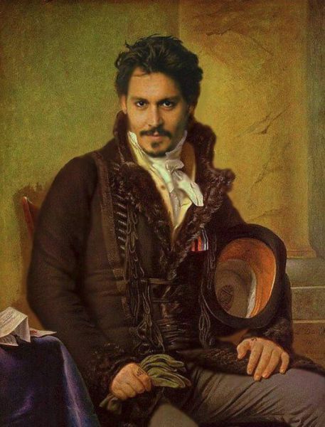 457x600 Johnny Depp As An Old Fashioned Oil Painting Johnny Depp Has My - Old Fashioned Painting