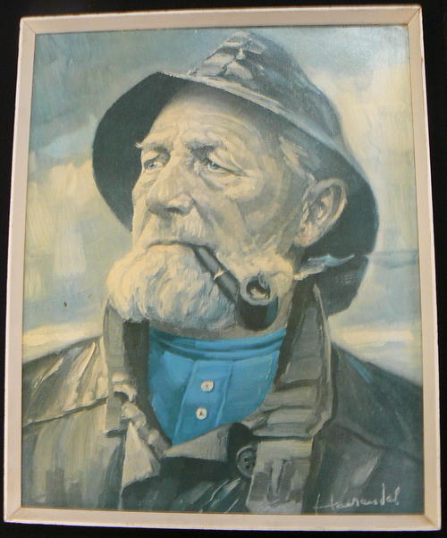 500x602 Other Africana - Old Fisherman Painting