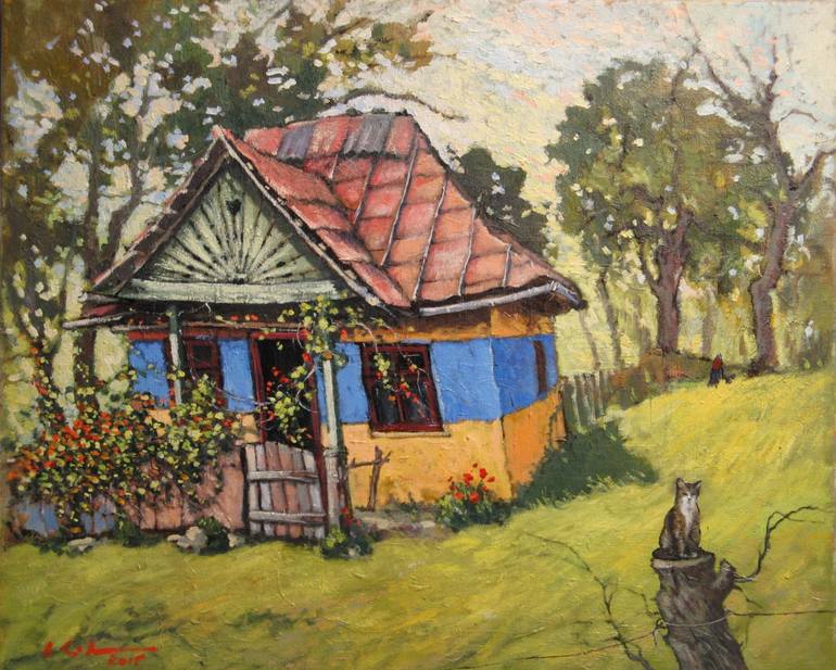 770x617 Saatchi Art Old House Painting By David Croitor - Old House Painting