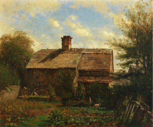 520x432 Thomas Worthington Whittredge Old House Westport Painting - Old House Painting