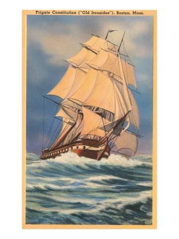 366x488 Old Ironsides Painting, Boston, Mass. Prints - Old Ironsides Painting