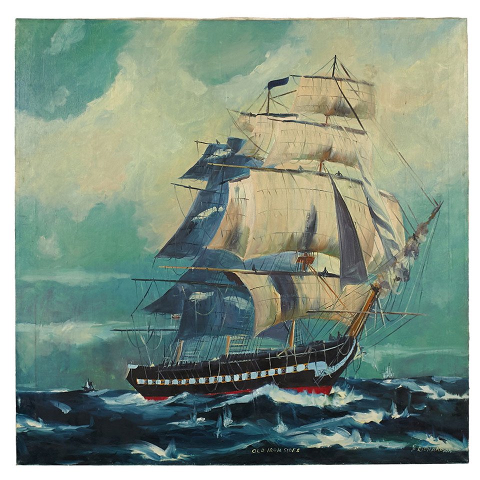 960x960 Old Ironsides Painting By E. Richardson - Old Ironsides Painting