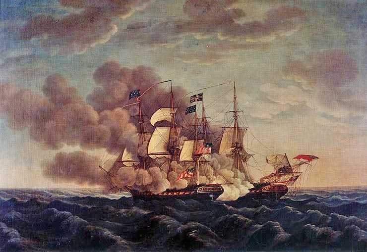 740x509 Pauline's Pirates Amp Privateers Ships Old Ironsides Vs. Warrior - Old Ironsides Painting