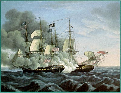 400x309 Ship's History, Uss Constitution - Old Ironsides Painting