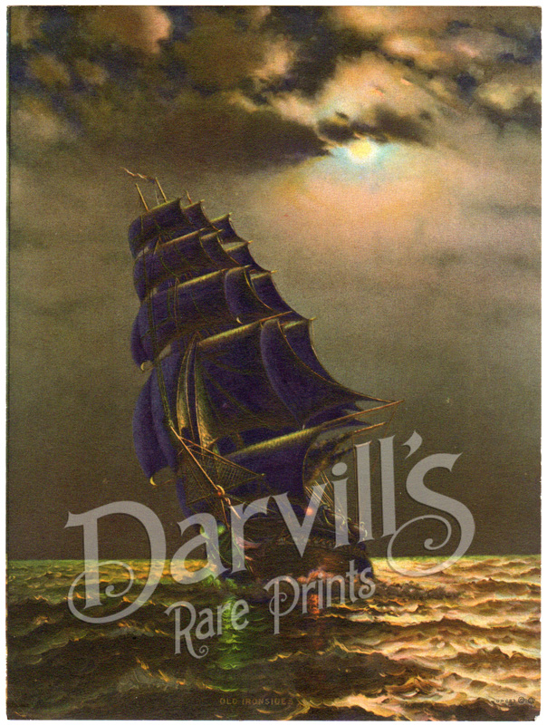 604x800 Vintage Calendar Prints Of Ships, Boats, Marine Views (1910 1940) - Old Ironsides Painting