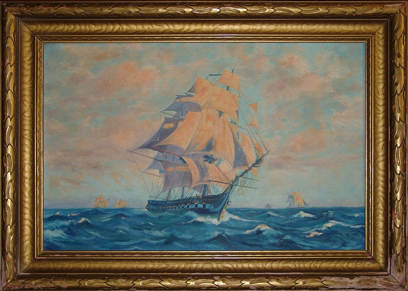800x571 Oil Painting Of Old Iron Sides - Old Ironsides Painting