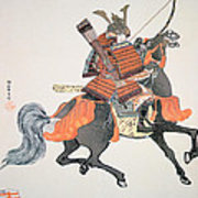 180x180 Samurai Painting By Japanese School - Old Japanese Samurai Painting
