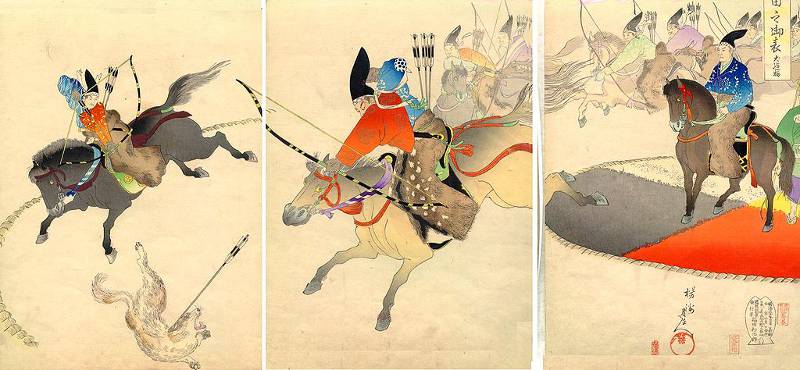 800x370 Ancient Japanese Weapons - Old Japanese Samurai Painting