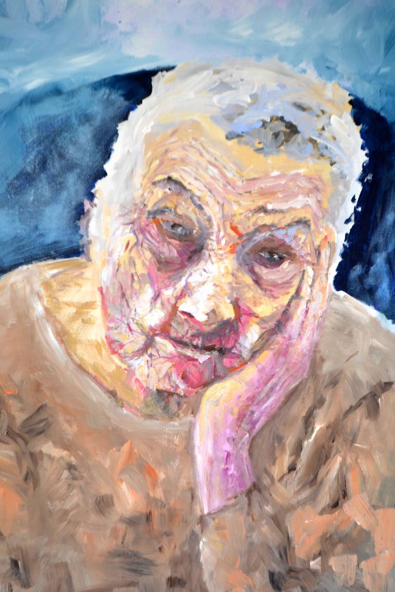 770x1155 Saatchi Art Demented Old Lady Painting By W Van De Wege - Old Lady Painting