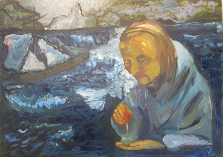 770x543 Saatchi Art Old Lady Painting By Jovan Jovic - Old Lady Painting