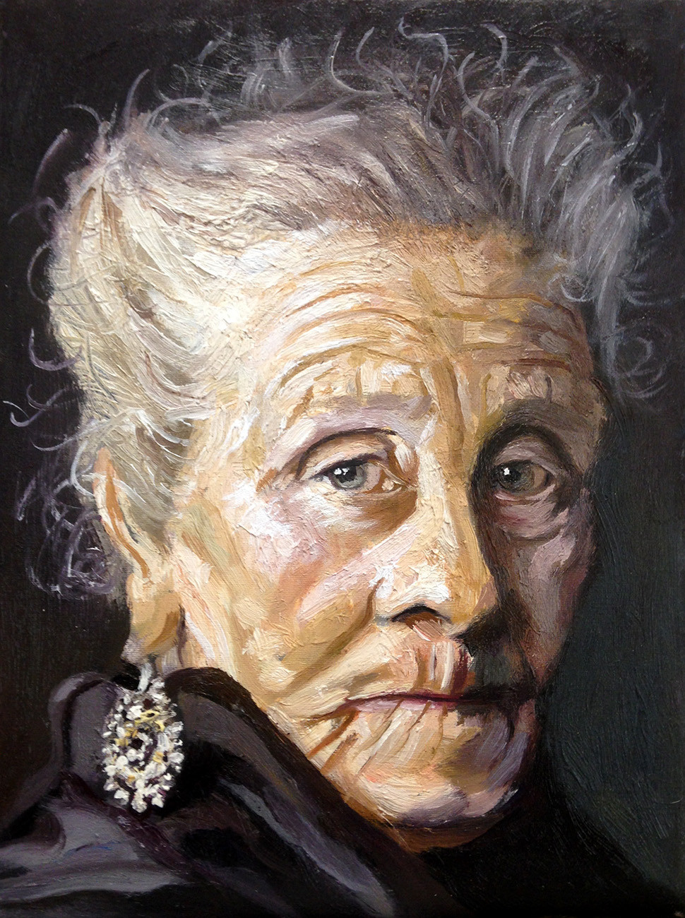 Leno Paintings Search Result At PaintingValley Com   Old Lady Painting 4 